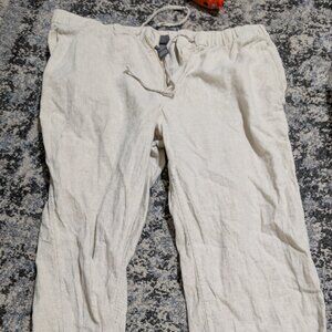 H&M Men’s Natural Linen Drawstring Pants – Size Large